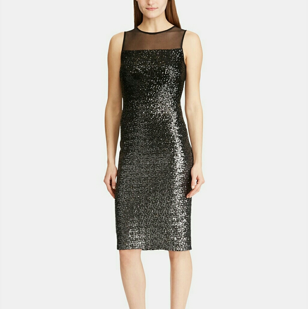 Lauren Ralph Lauren Sequined Sleeveless Midi Dress
